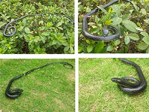 Liuer 130cm Serpiente Realista,Serpiente Goma Suave Juguete De Inicio Jardin Truco Broma De Halloween Prop,Serpiente Falso Simulado del Mundo Zoológico Mantienen los Pájaros Alejados