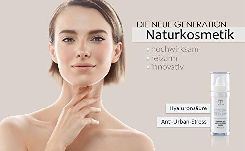 LOPURA Hydra Serum con complejo anti-estrés urbano - cuidado facial de alta dosis con ácido hialurónico, ectoína y pantenol - cosméticos naturales de baja irritación producidos en Alemania (1x 30 ml)