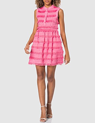 Love Moschino Shirt Dress-Korean Collar, Button Down Opening and A-Line Skirt Vestido de Coctail, Pink, 38 para Mujer