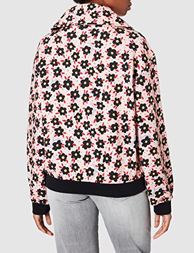 Love Moschino Zippered Hoodie Sweatshirt Sudadera, Fiori.Fond Pink, 46 para Mujer