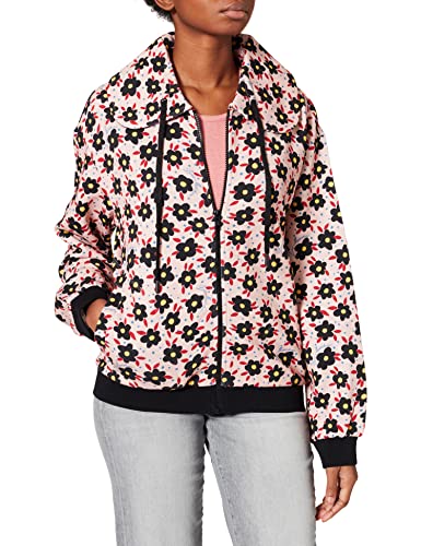 Love Moschino Zippered Hoodie Sweatshirt Sudadera, Fiori.Fond Pink, 46 para Mujer