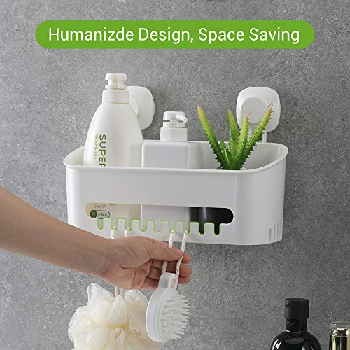 Luxear Cesta de Ducha Ventosa Carrito de baño montado en la Pared Estante de Ducha Estante de baño Organizador de Estante de baño Organizador de plástico extraíble