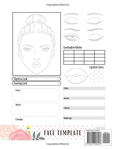 Makeup Practice Book: Professional Blank Face Chart for Make-up Artist, Beauty School Students & Makeup Artists. Perfect For Beauty Portfolio & ... (Goodman Press Makeup Logbook - Minimalist)