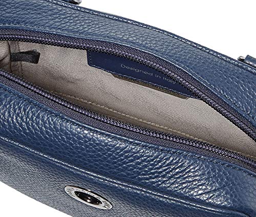 Mandarina Duck Mellow Leather P10FZT22, Bolso de Mano para Mujer, Dress Blue, 18x12x6 (L x H x W)