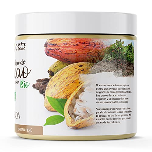 Manteca de Cacao Orgánica 400g - 100% Pura y Natural - Origen Perú - Uso alimentario