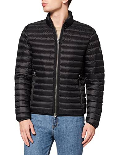 Marc O'Polo 70112 Ligera para Hombre con Cuello Alto, Superficie Ligeramente Brillante, Chaqueta Acolchada Cremallera Frontal, Negro (Black 990), Extra-Small