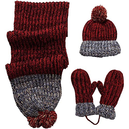 Marca Amazon – Hikaro – Conjunto de bufanda y guantes de invierno para mujer, suave, cálido y grueso, gorro, gorro de punto, bufanda larga para invierno, guantes gruesos y cálidos