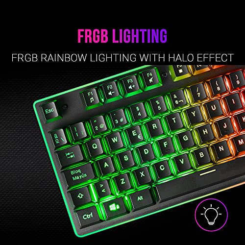 Mars Gaming MCPEXES, Combo Teclado H-Mech+Ratón+Auriculares RGB+Alfombrilla RGB XXL, ES