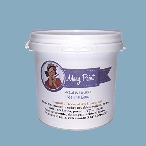 Mary Paint | Pintura para muebles efecto Chalk Paint, Azul Náutico - 750ml