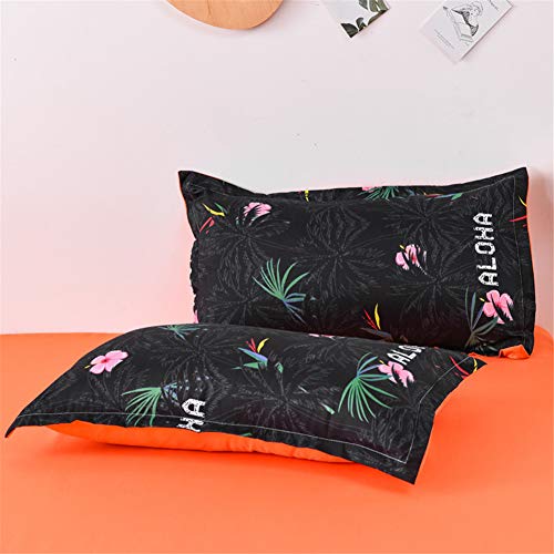 Mateju Juego de Ropa de Cama 3 Piezas, Flor Estampado Nórdico Funda de Edredón y 2 Funda de Almohada Microfibra Poliéster Respirable Cremallera Diseño (Tropical,150x200cm)