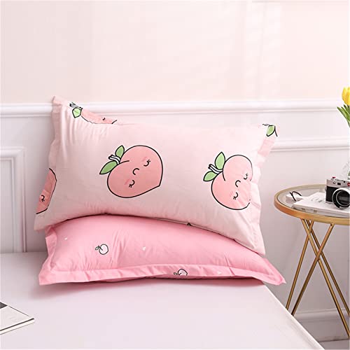 Mateju Juego de Ropa de Cama 3 Piezas, Fruta Estampado Nórdico Funda de Edredón y 2 Funda de Almohada Microfibra Poliéster Impresión Respirable Cremallera Diseño (Melocotón Lindo,150x200cm)