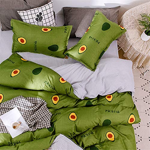 Mateju Juego de Ropa de Cama 3 Piezas, Nórdico Moderno Estampado 1 Funda de Edredón y 2 Funda de Almohada Microfibra Poliéster Respirable Cremallera Diseño (Aguacate Verde,240x220cm)