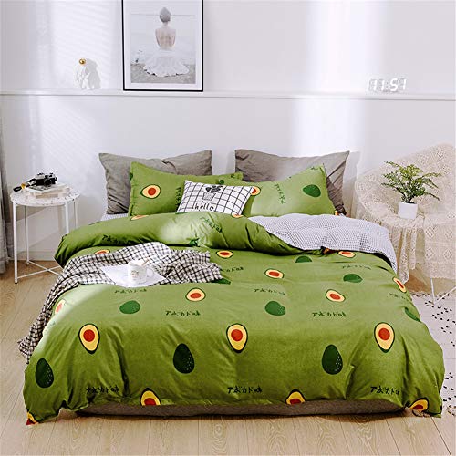 Mateju Juego de Ropa de Cama 3 Piezas, Nórdico Moderno Estampado 1 Funda de Edredón y 2 Funda de Almohada Microfibra Poliéster Respirable Cremallera Diseño (Aguacate Verde,240x220cm)