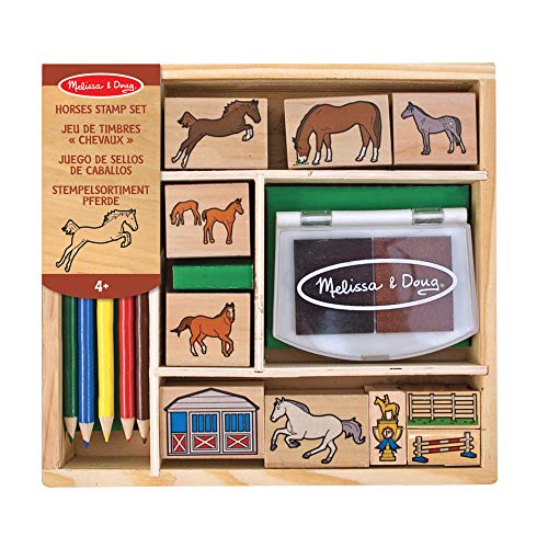 Melissa & Doug Sellos de Madera con Diseños de Caballos, Horses (12410)