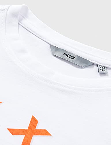 Mexx Crewneck Logo T-Shirt Camiseta, Blanco, 110/116 cm para Niños