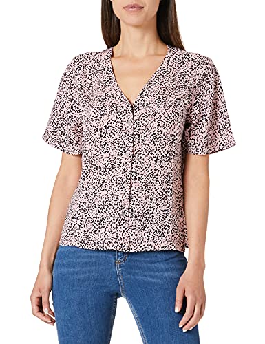 Mexx Printed V Neck Blouse Blusa, Color Rosa Medio, L para Mujer