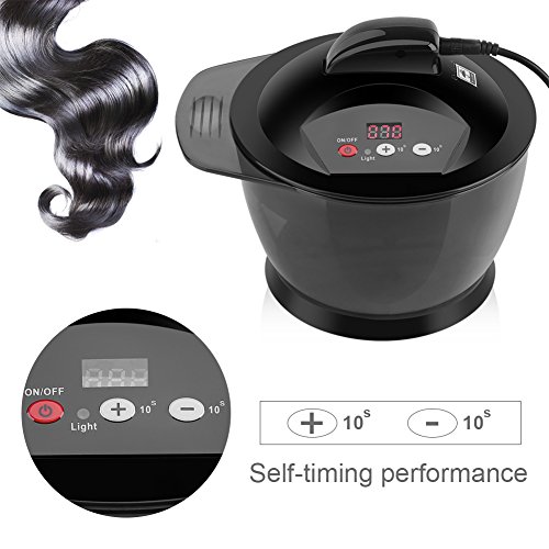 Mezclador de crema para el cabello, eléctrico USB recargable LCD Tiempo de visualización Mezclador automático del color del pelo Bowl, para el salón de belleza Color del tinte