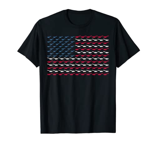 Mongoose Bandera Americana Mustelid US 4th of July USA Regalo Camiseta