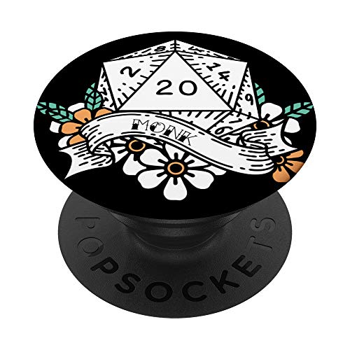 Monje de Fantasía Floral Lindo Poliédrico PopSockets PopGrip Intercambiable