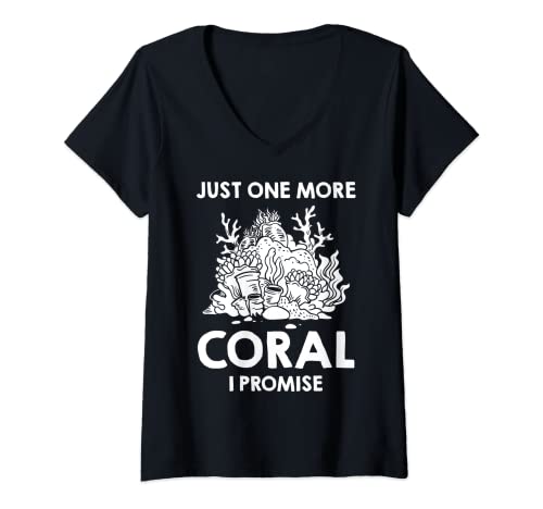 Mujer Coral Frag Arrecife Acuario Peces Acuario Acuario Camiseta Cuello V