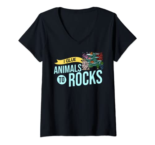 Mujer Coral Frag Arrecife Acuario Peces Acuario Acuario Camiseta Cuello V