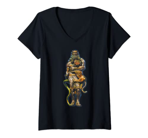 Mujer Gilgamesh Semidiós sumerio mesopotámico Camiseta Cuello V