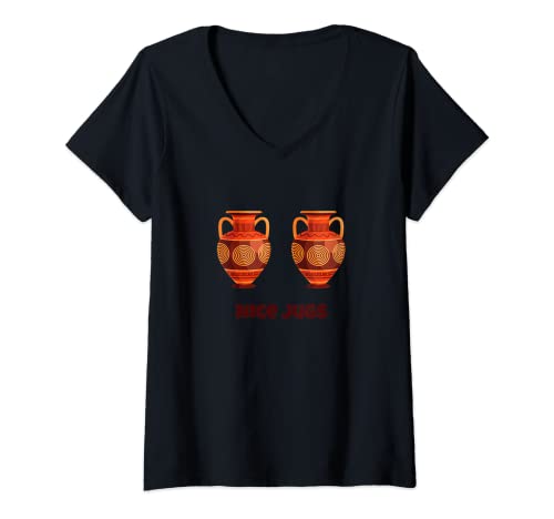 Mujer Jarras bonitas - Diseño humorístico - Ánfora - Jarra Camiseta Cuello V