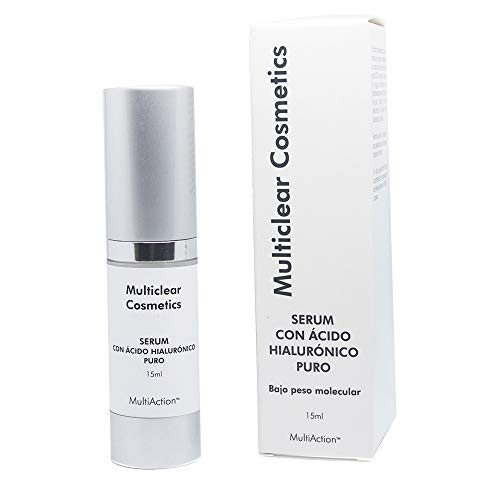 Multiclear Cosmetics - MULTICLEAR SERUM CON ÁCIDO HIALURÓNICO 15ml - Efecto reafirmante que rellena las arrugas desde el interior - Con ingredientes naturales y 100% vegano