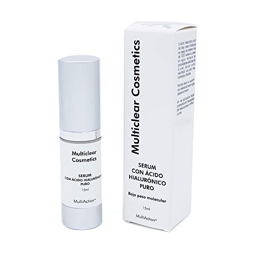 Multiclear Cosmetics - MULTICLEAR SERUM CON ÁCIDO HIALURÓNICO 15ml - Efecto reafirmante que rellena las arrugas desde el interior - Con ingredientes naturales y 100% vegano