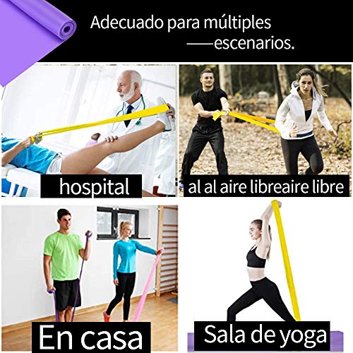 MZFANG Banda Elástica Fitness,Largo Yoga Cintas Elásticas Látex Natural para Fitness, Estiramiento, flexibilidad, pilate, Ballet, Gimnasia y rehabilitación, Multifuncional Bandas de Resistencia