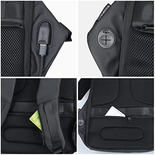 NATURALIFE 15.6" Mochila Antirrobo para Ordenadores Portátiles con Cremallera Oculta, TSA Mochila Water Proof, con Puerto de Carga USB, Gran Capacidad para Escolar, Trabajo y Viajes