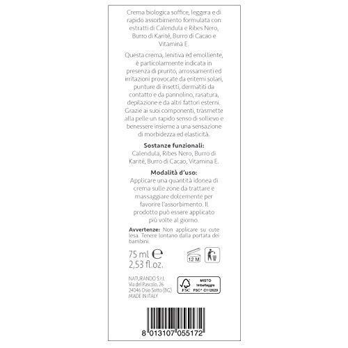 Naturando - Bio Caléndula 75 Ml - Loción Para Pieles Agrietadas, Secas, Sensibles Y Con Dermatitis.