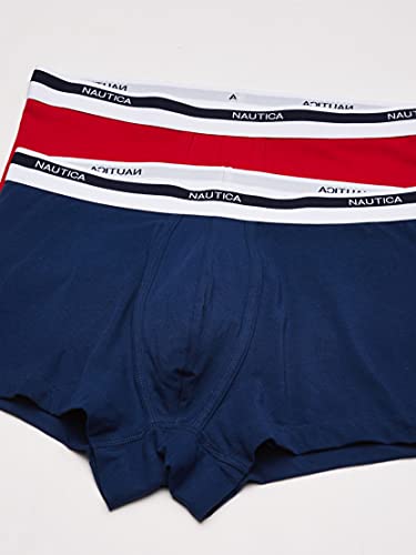 Nautica Classic Underwear Cotton Stretch Trunk Bañadores Ajustados para Hombre, Rojo/Estate Blue/Sail Negro, L