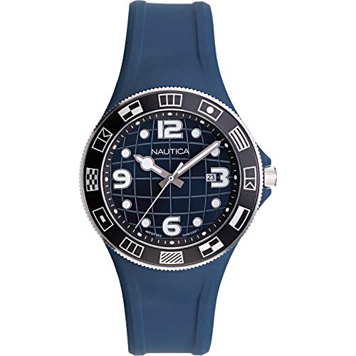 Nautica Men's NAPLBS901 Lummus Beach Blue/Black Silicone Strap Watch