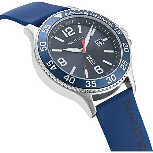 Nautica Men's Quartz Silicone Strap, Blue, 20 Casual Watch (Model: NAPCBS022)