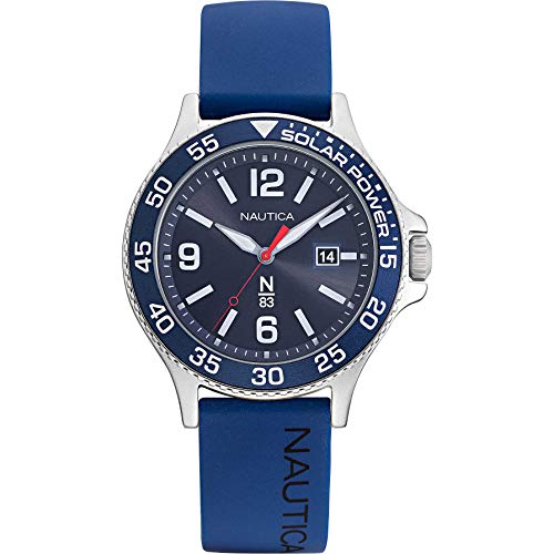 Nautica Men's Quartz Silicone Strap, Blue, 20 Casual Watch (Model: NAPCBS022)