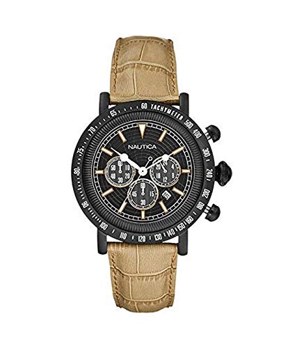 Nautica Reloj Analog para Mens de Quartz con Correa en Leather S0322828