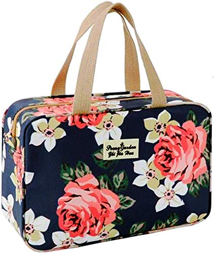 Neceser Mujeres Neceser de Viaje Bolsa de Lavar Bolsa de Cosméticos Grande Bolsas de Tocador Señoras Bolsas de Aseo Organizador Impermeable Bolso de Lavado Maquillaje para niñas (Rosa Azul)