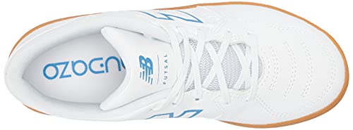 New Balance Audazo v5+ Control IN Niño, Zapatilla de fútbol Sala, White-Helium, Talla 4.5 US (37 EU)