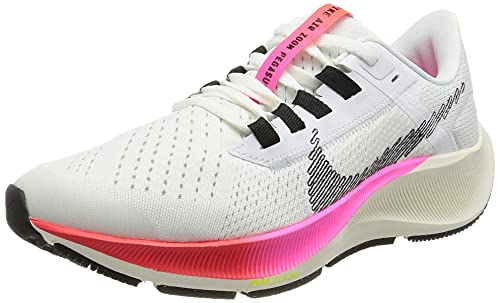 Nike Air Zoom Pegasus 38 (GS), Zapatillas para Caminar Unisex niños, White/Black-Football Grey-Pink, 33 EU