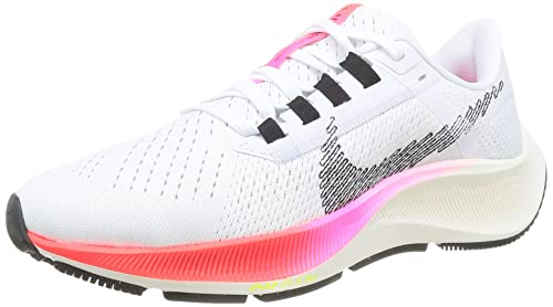 Nike Air Zoom Pegasus 38 T, Zapatillas para Correr Mujer, White/Black-Football Grey-Pink, 37.5 EU