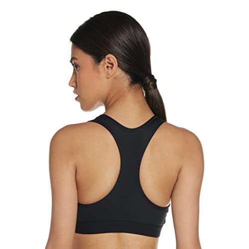 NIKE Med Band Bra Non Pad Sports Bra, Mujer, Black/Black/(White), M