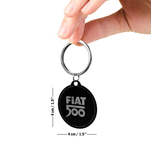 Nostalgic-Art, Llavero retro redondo Fiat 500 – Tacho – Idea de regalo para los fans de los coches, de metal, diseño vintage, diámetro de 4 cm