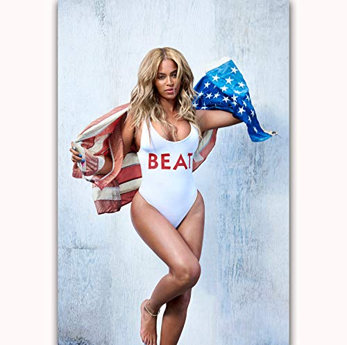 NOVELOVE Imagen de Arte de Pared Beyonce Pop American Music Singer Star Posters Print Canvas Painting sin Marco 40 * 60 cm