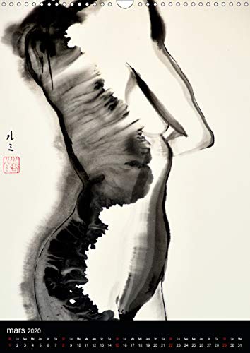 Nus d'encre (calendrier mural 2020 din a3 vertical) - serie de nus feminins a l'encre de chine (cale (Calvendo Art): Série de nus féminins à l'encre de Chine (Calendrier mensuel, 14 Pages )