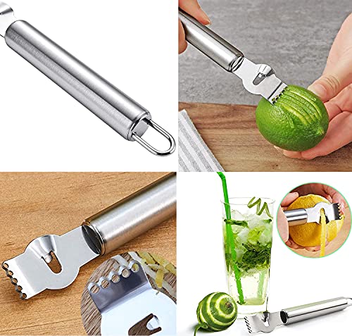 Nuyoah Vaciador de Frutas y Verduras Descorazonador de Manzanas Tallar Frutas Rallador de Limón 4 Piezas Acero Inoxidable Kit Cuchillo Tallado de Fruta Juego de Herramientas para Frutas