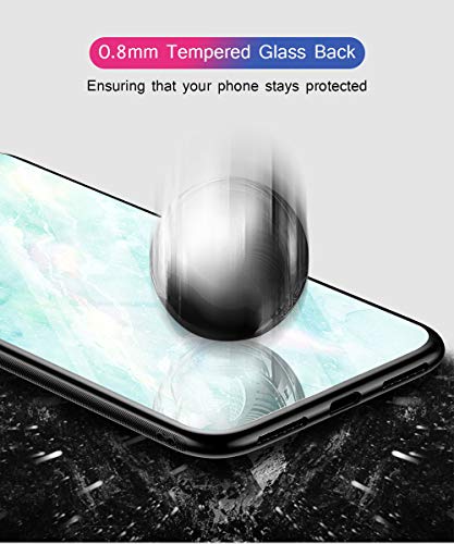 Oihxse Colorido Gradual Cristal Estilo Case Compatible con Huawei Y5 2018/Y5 Prime 2018/Honor 7S Funda Vidrio Templado Trasera Carcasa Borde de Silicona Suave Protectora Ultra Fino Anti-arañazos