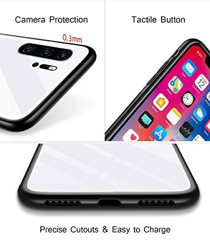 Oihxse Colorido Gradual Cristal Estilo Case Compatible con Huawei Y5 2018/Y5 Prime 2018/Honor 7S Funda Vidrio Templado Trasera Carcasa Borde de Silicona Suave Protectora Ultra Fino Anti-arañazos