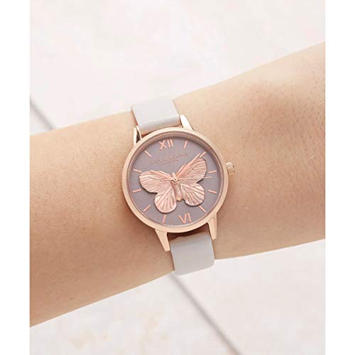 Olivia Burton Reloj Analógico para Mujer de Cuarzo con Correa en Cuero OB16MB16