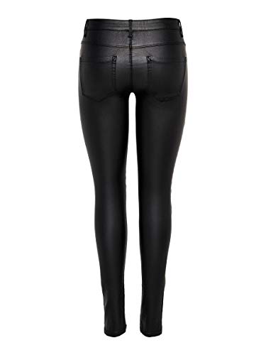 Only Onlnew Royal Coated Biker Skinny Fit Jeans Vaqueros, Negro (Black), S/30L para Mujer